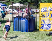 Set up a dunk tank and have people donate their unwanted shoes in exchange for throws!